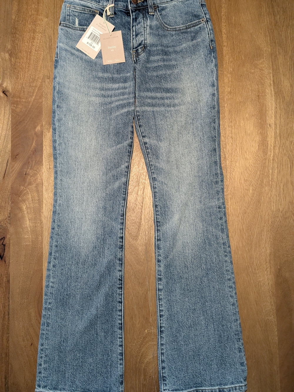 (Sz 25 = Fit 26) Oliver Logan "Stanley" Mid-Rise Bootleg "Worn Vintage" Shade.